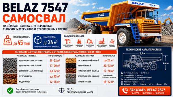 Технические характеристики БЕЛАЗ-7547
