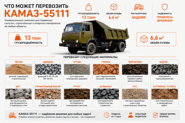 Перевозка грузов КамАЗ-55111